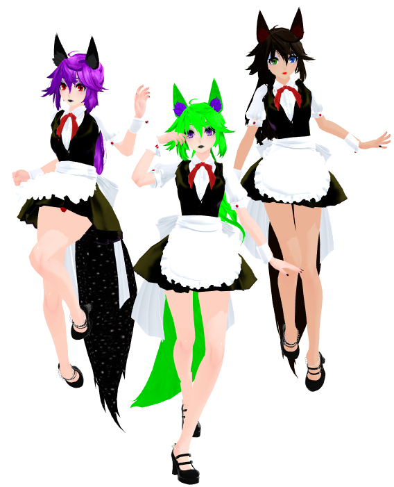 TDA MMD Neko Cafe Maids DL by Mangle-Foxcian on DeviantArt