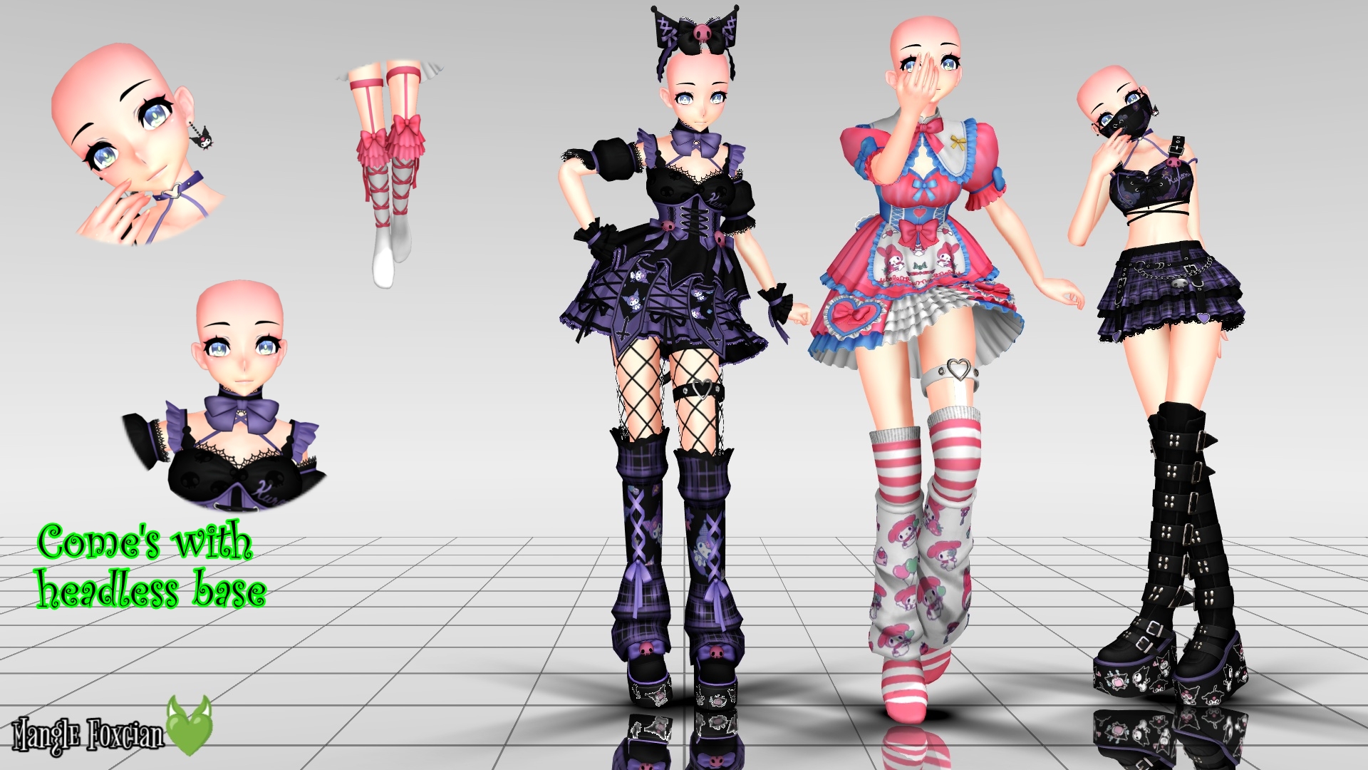 TDA MMD Kuromi and Melody Outfit Base DL by Mangle-Foxcian on DeviantArt