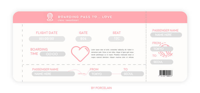 AIRPLANE TICKET by PORCELAIN