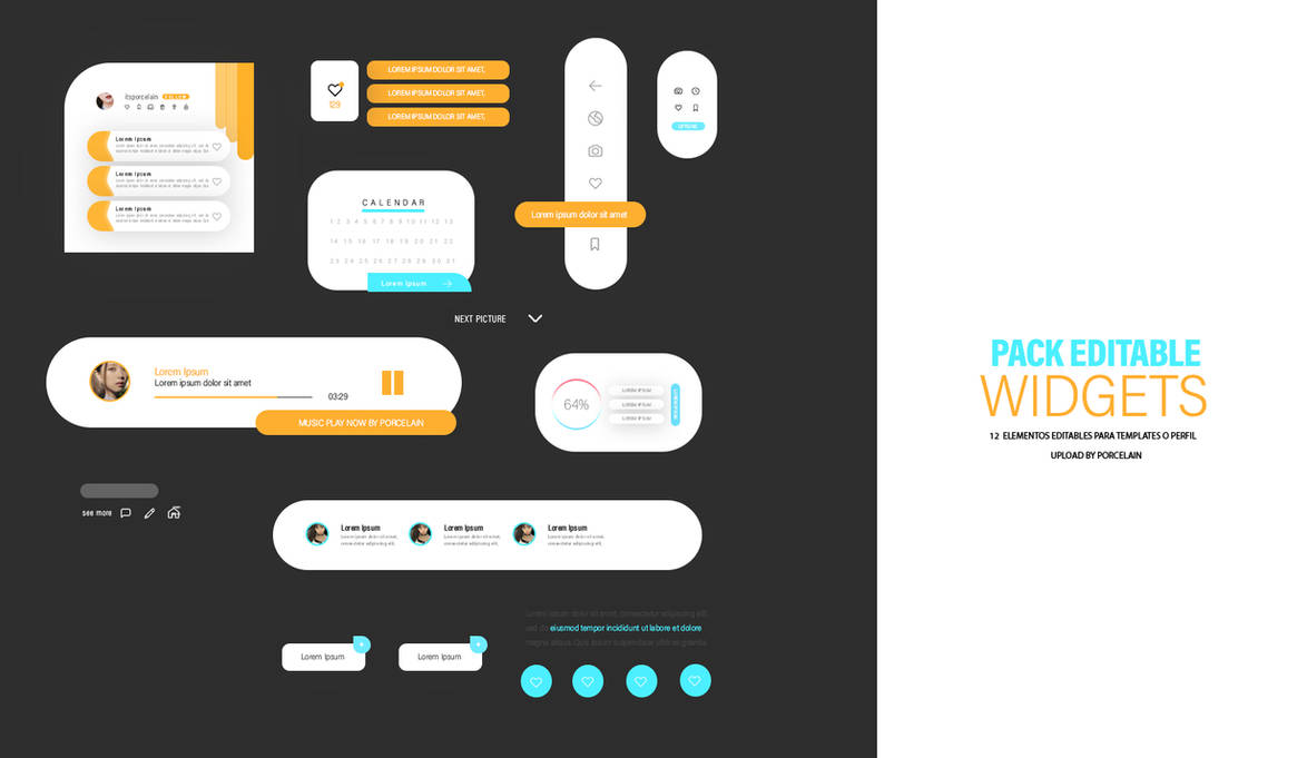 widgets iu/ux elements pack psd by itsporcelain by thatporcelain on ...