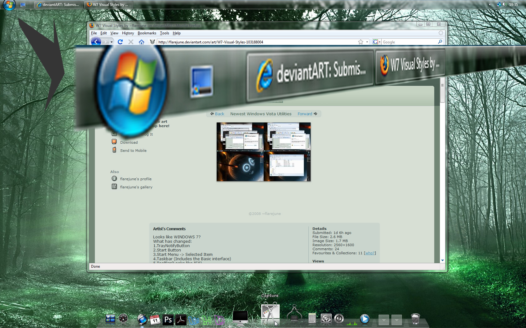Windows 7 Taskbar Deviantart W7 modified taskbar by DaveNightfall on DeviantArt
