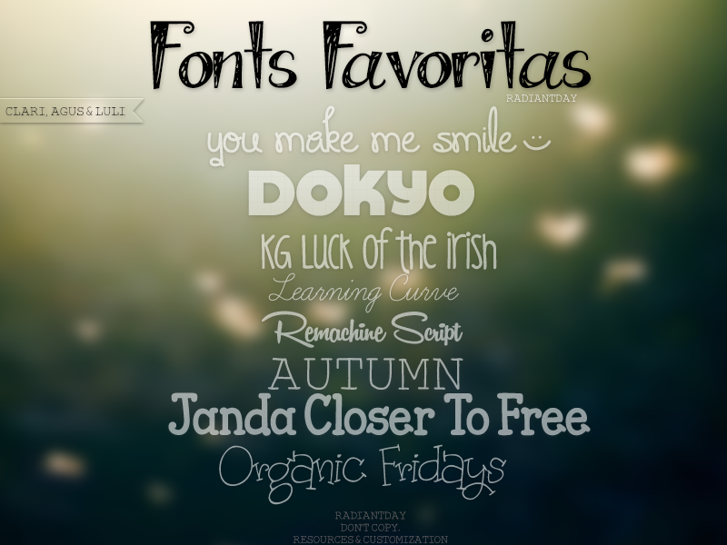 Fonts Favoritas || RadiantDay