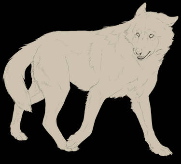 Free lineart wolf - walking