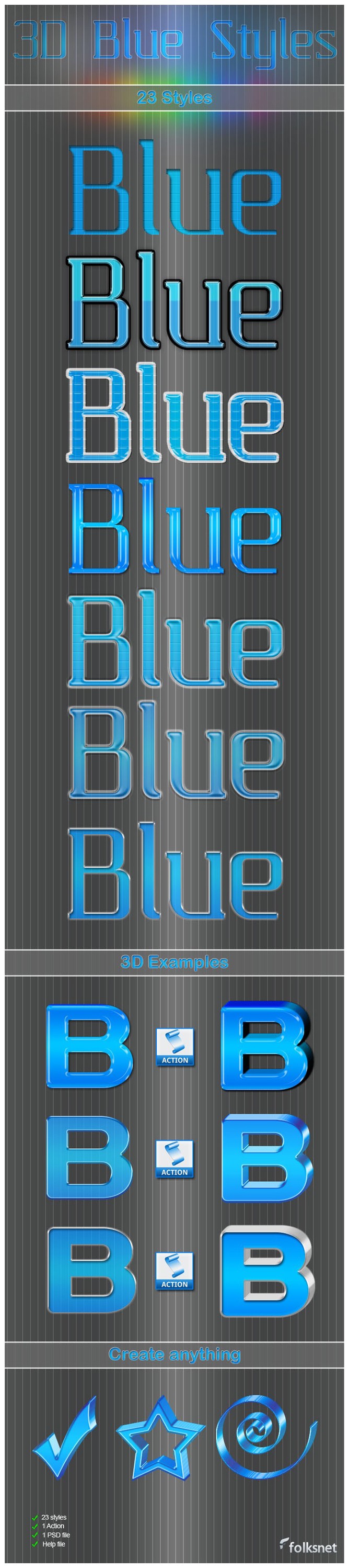 3D Blue Styles