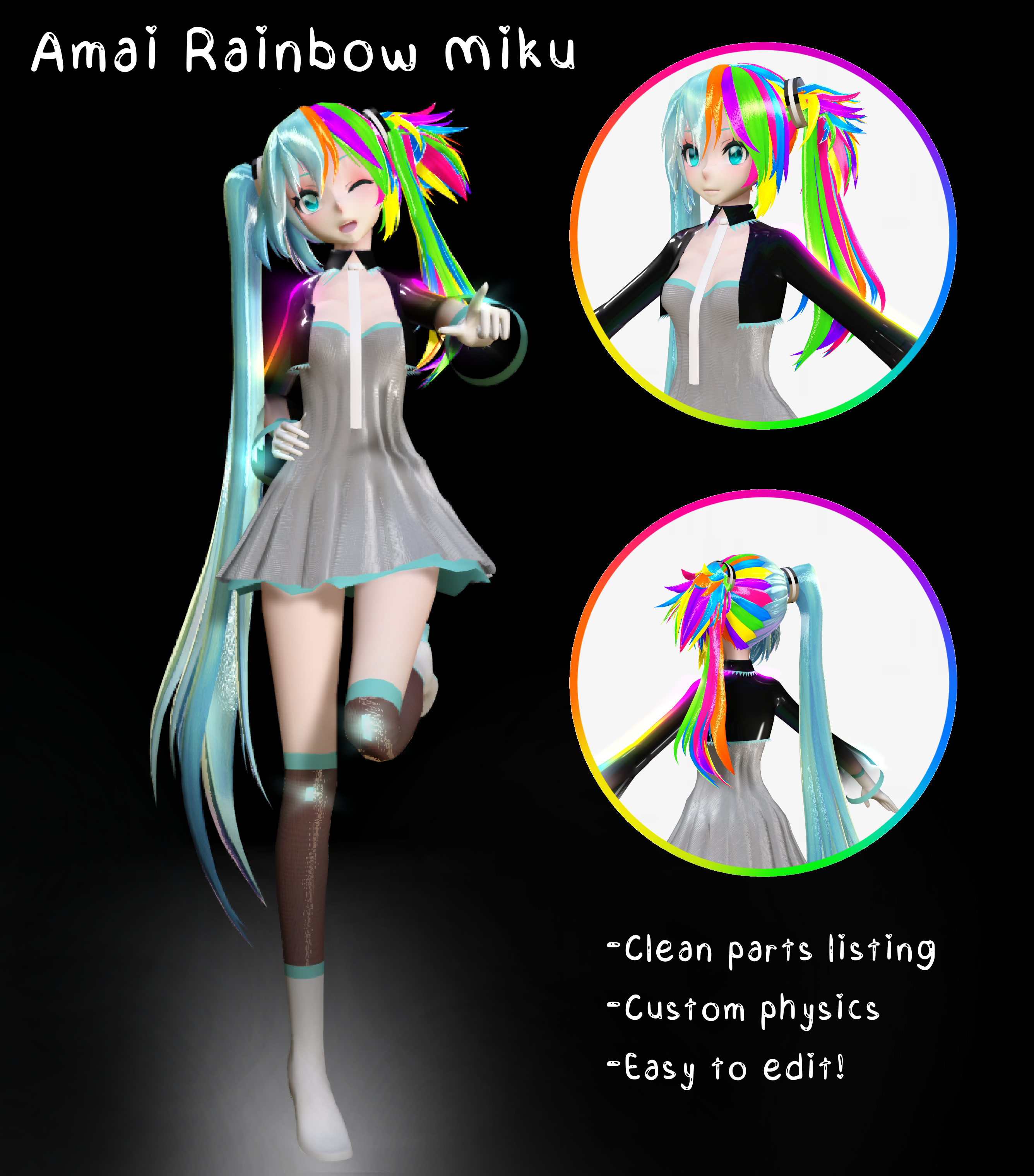 Mmd Download Tda Amai Rainbow Miku By Motylyok On Deviantart Mmd Download Tda Amai Rainbow Miku By Motylyok On Deviantart