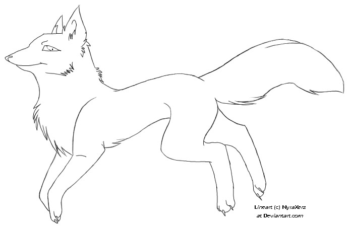 Kitsune Line Art by NyraXerz on DeviantArt