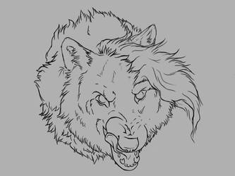 FREE - Chaos wolf lineart