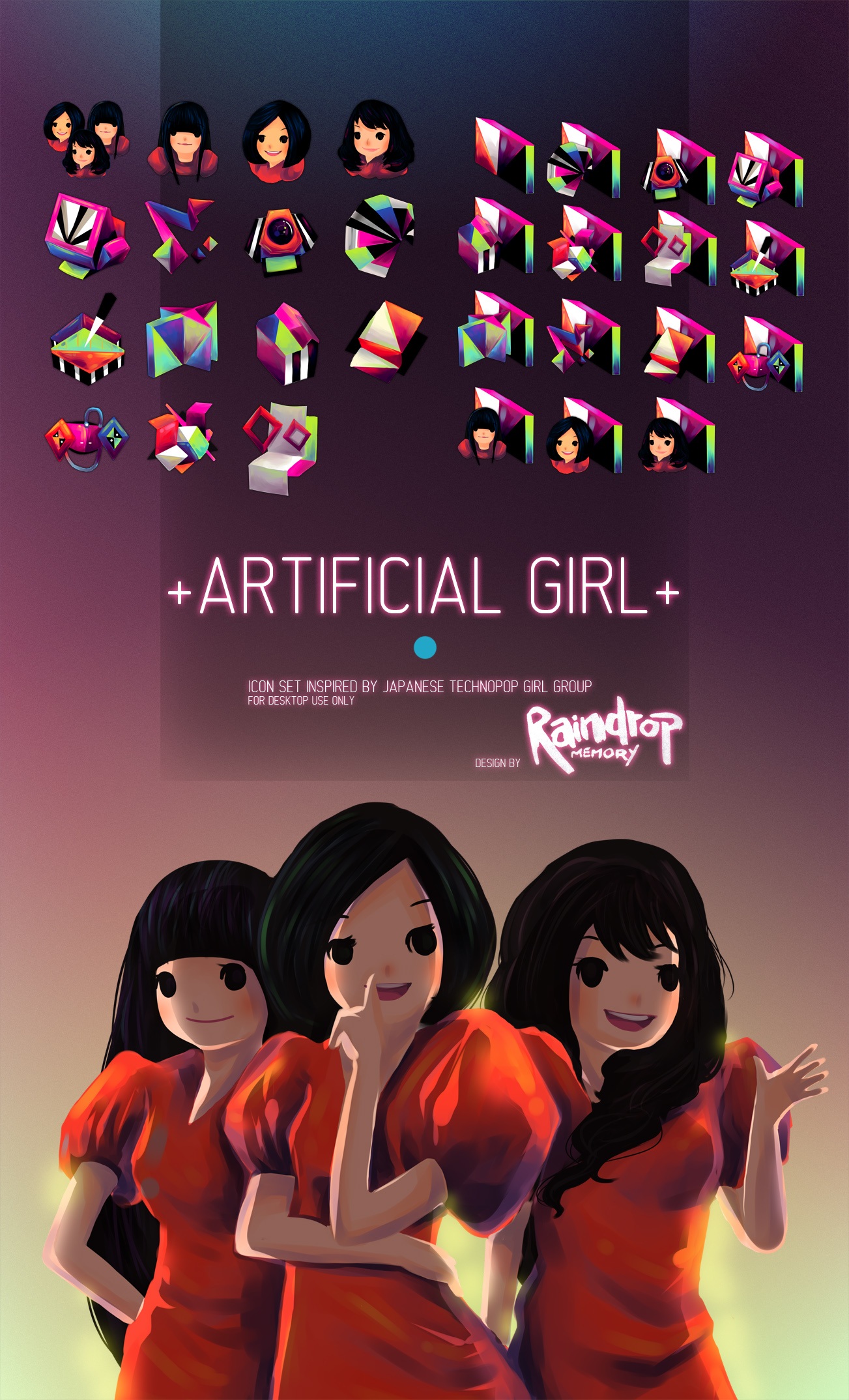 +ARTIFICIAL GIRL+ Icon Set