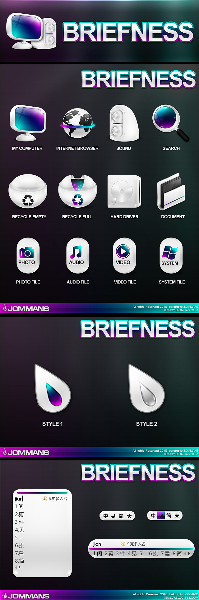 Briefness icons