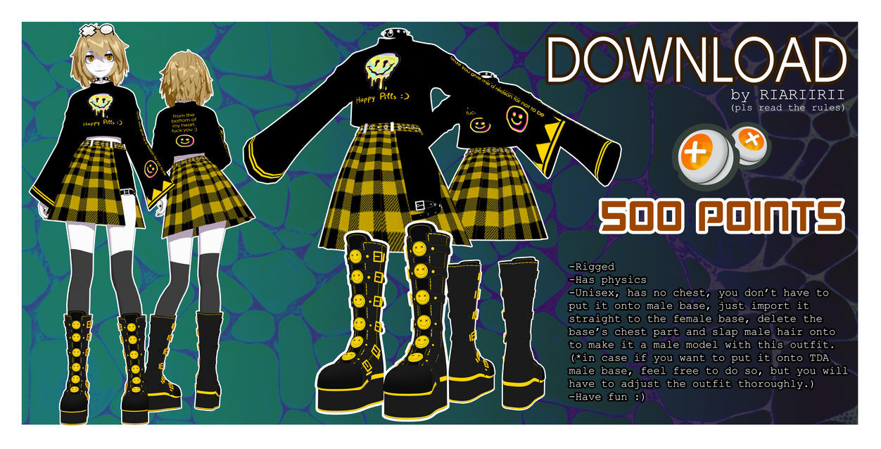 [MMD] - Smiley Outfit - DOWNLOAD by RiaRiiRii on DeviantArt