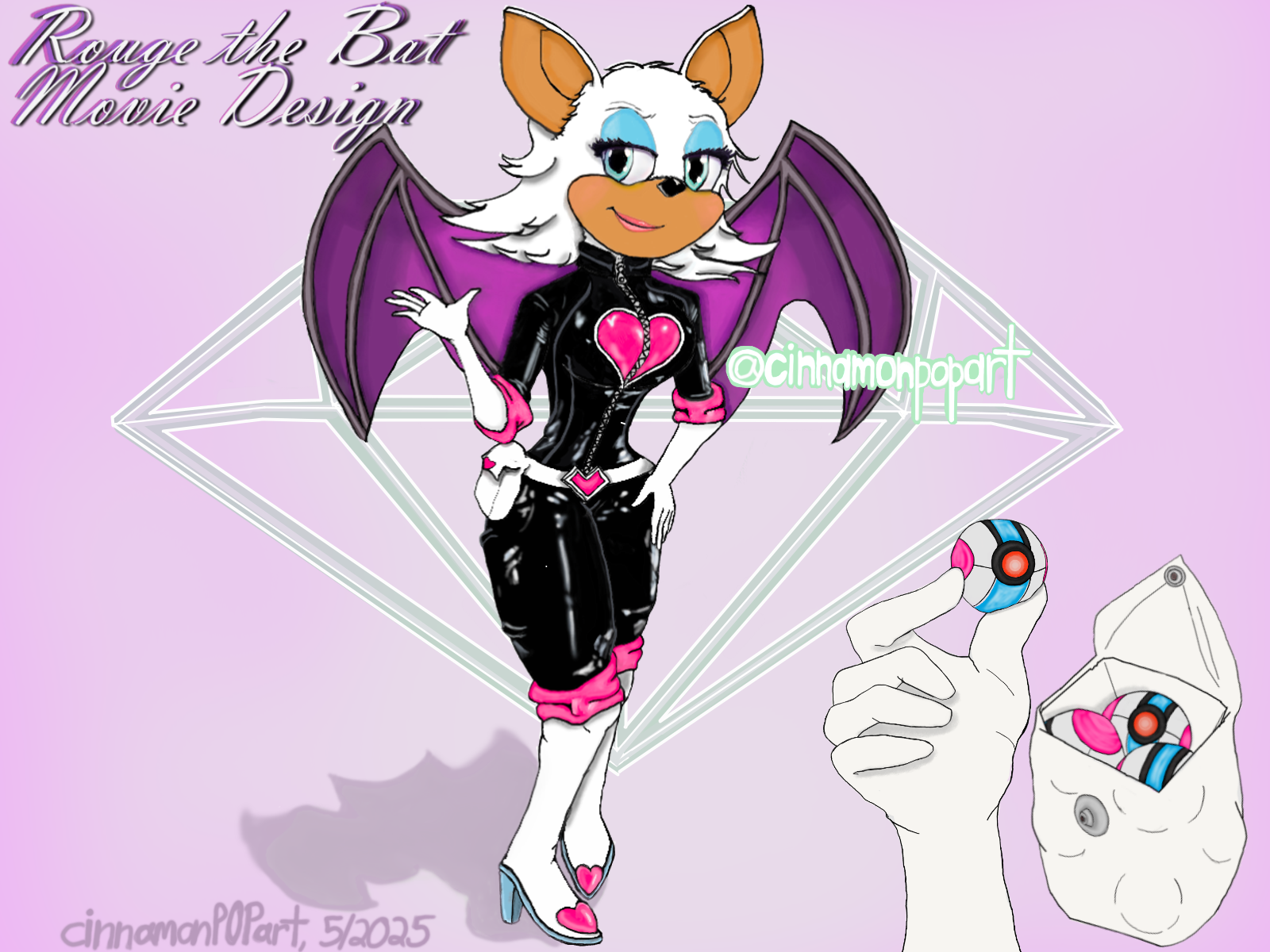 Rouge The Bat (Sonic Movies Design) by CinnamonPOPArt on DeviantArt