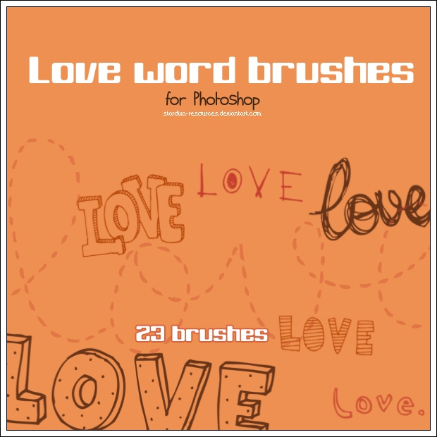 Love word brushes