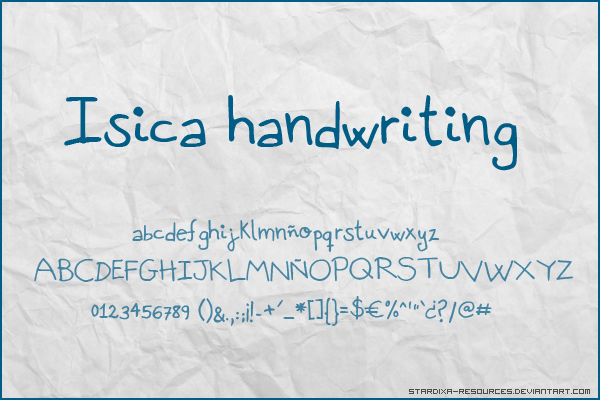 Isica handwriting font