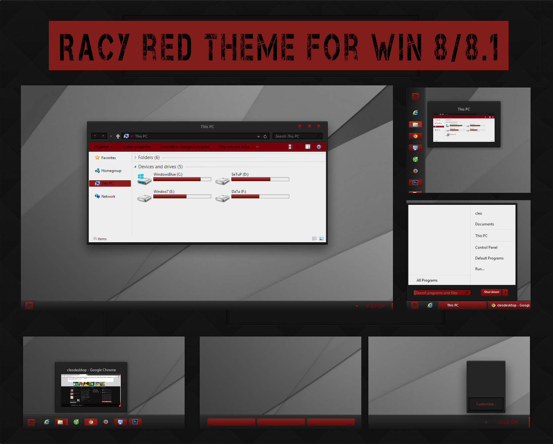 Racy Red Theme for Win 8 /8.1