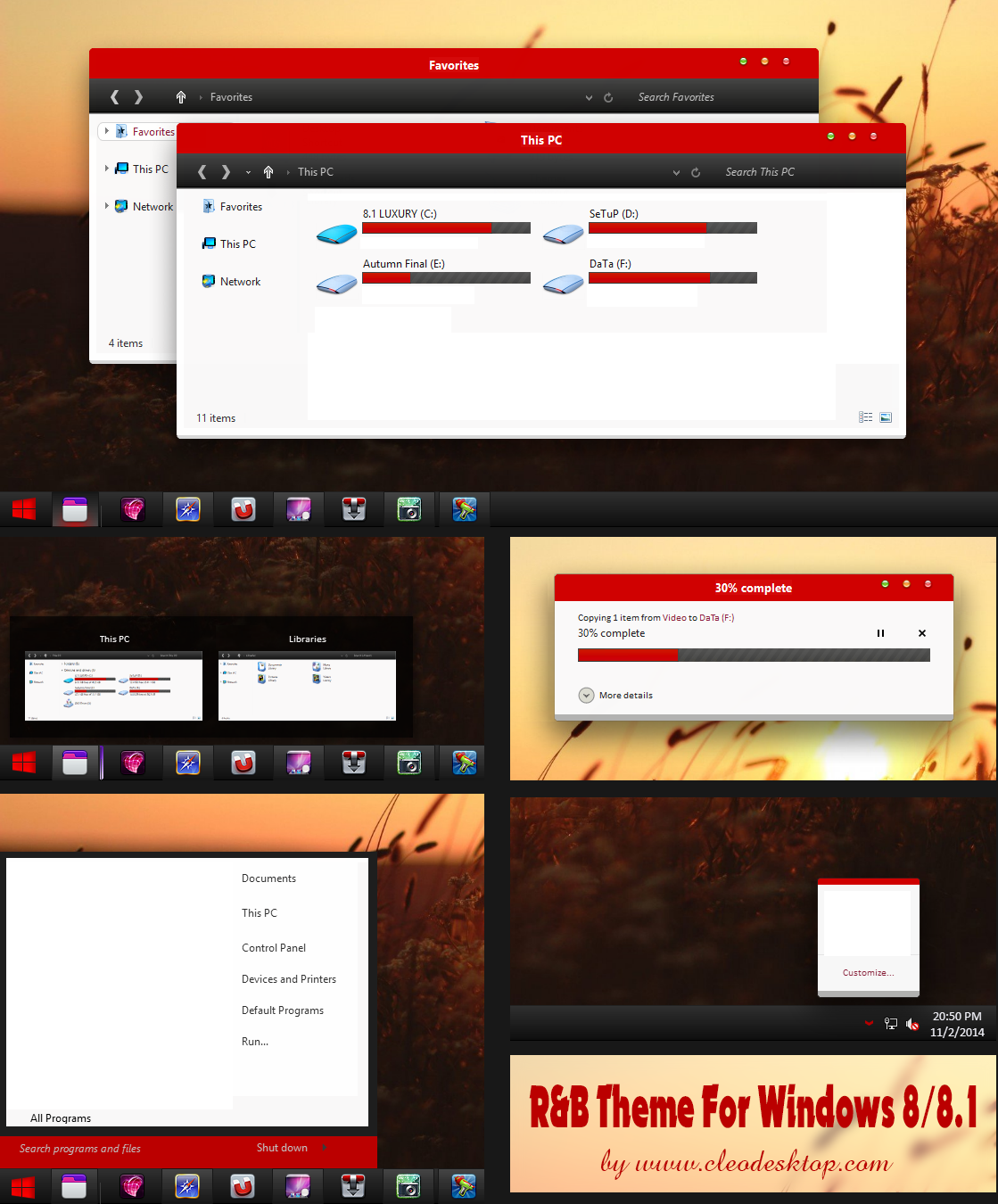 Red B Theme For Windows 8/8.1(Upload)