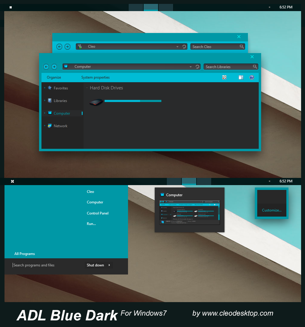 ADL Blue Dark for Windows 7