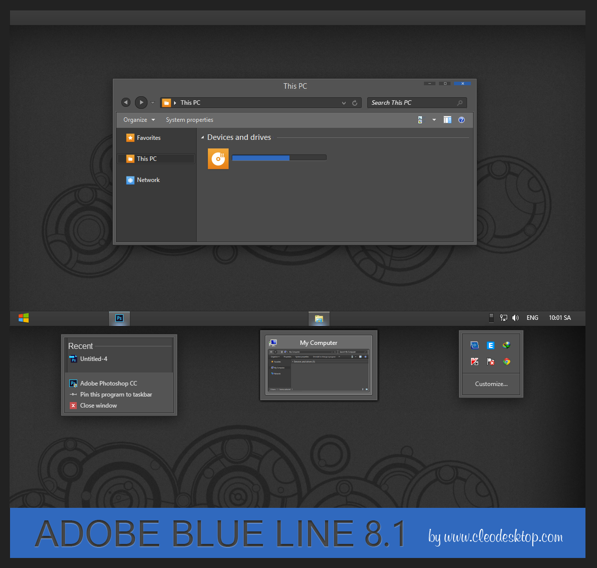 Adobe blue line Theme Windows 8.1