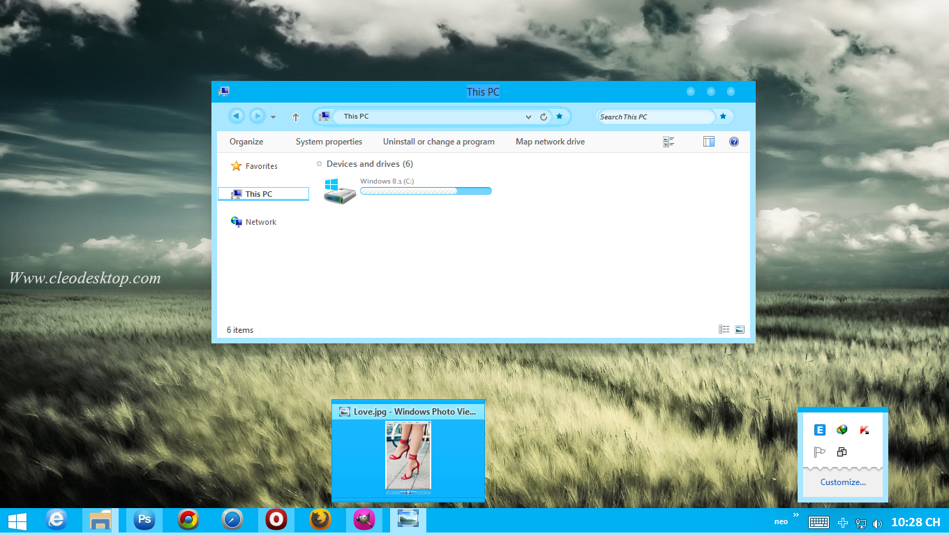 Cloudy Blue  Mod Theme For Windows 8.1