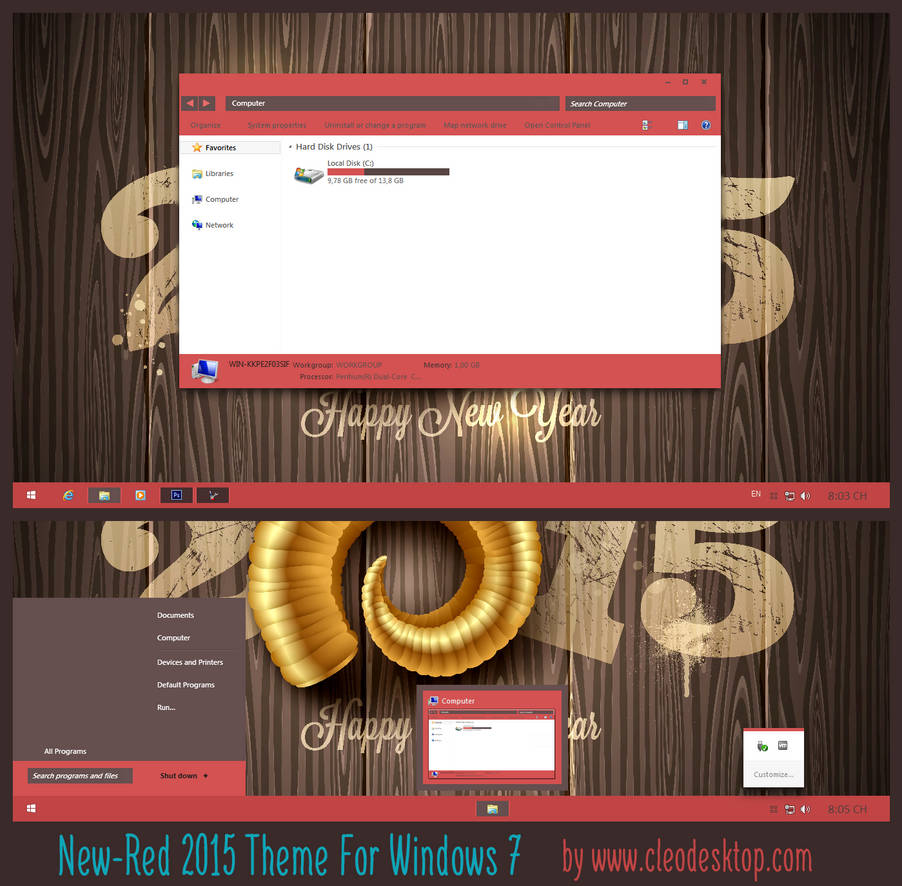New-Red 2015 Theme For Windows 7 by Cleodesktop on DeviantArt