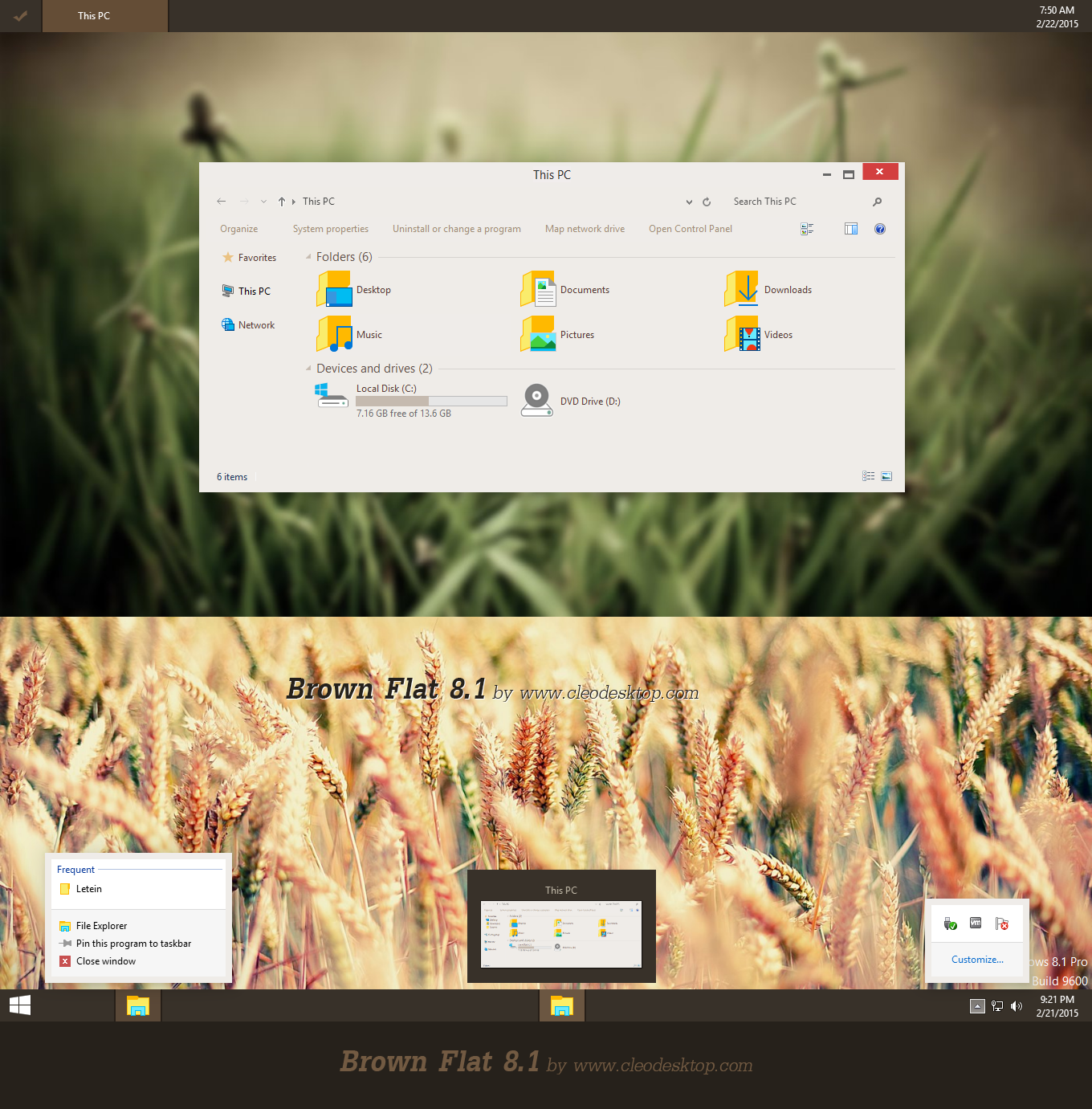 Brown Flat Theme Windows 8.1