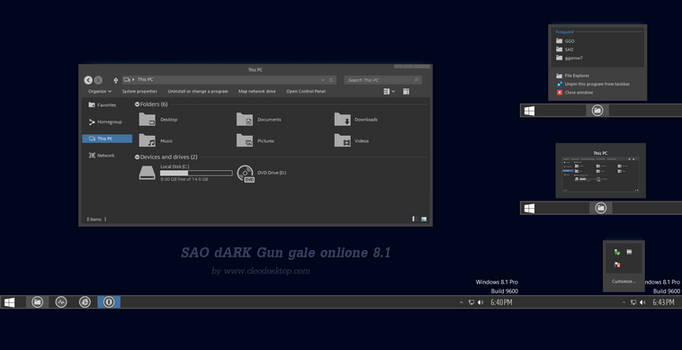 SAO dARK Theme Windows 8.1