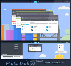 FlattasDark V2 Theme  for Windows 7