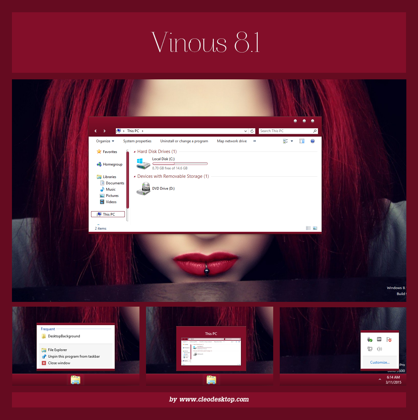 Vinous Theme For Windows 8.1