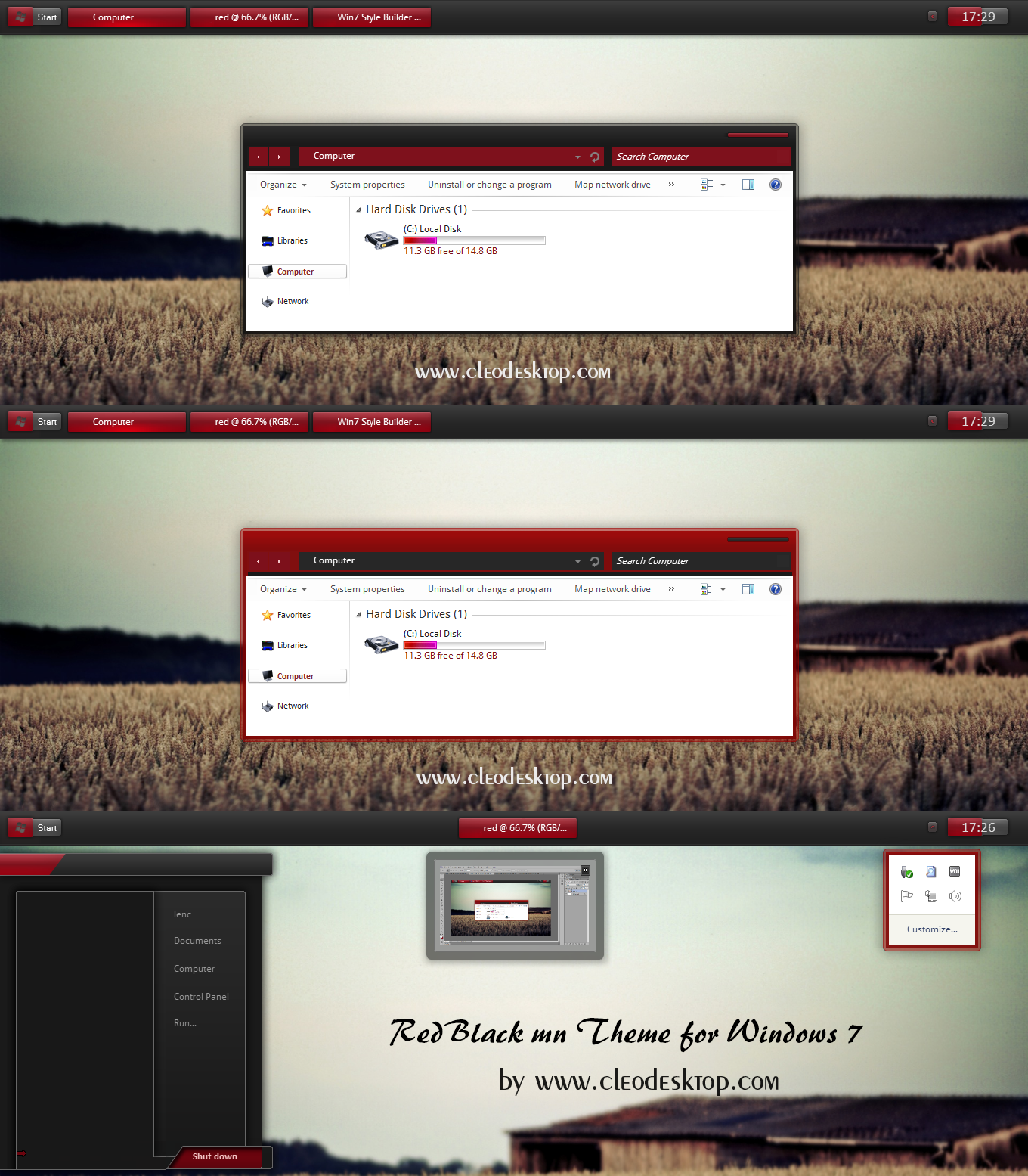 Red Black mn Theme For Windows 7