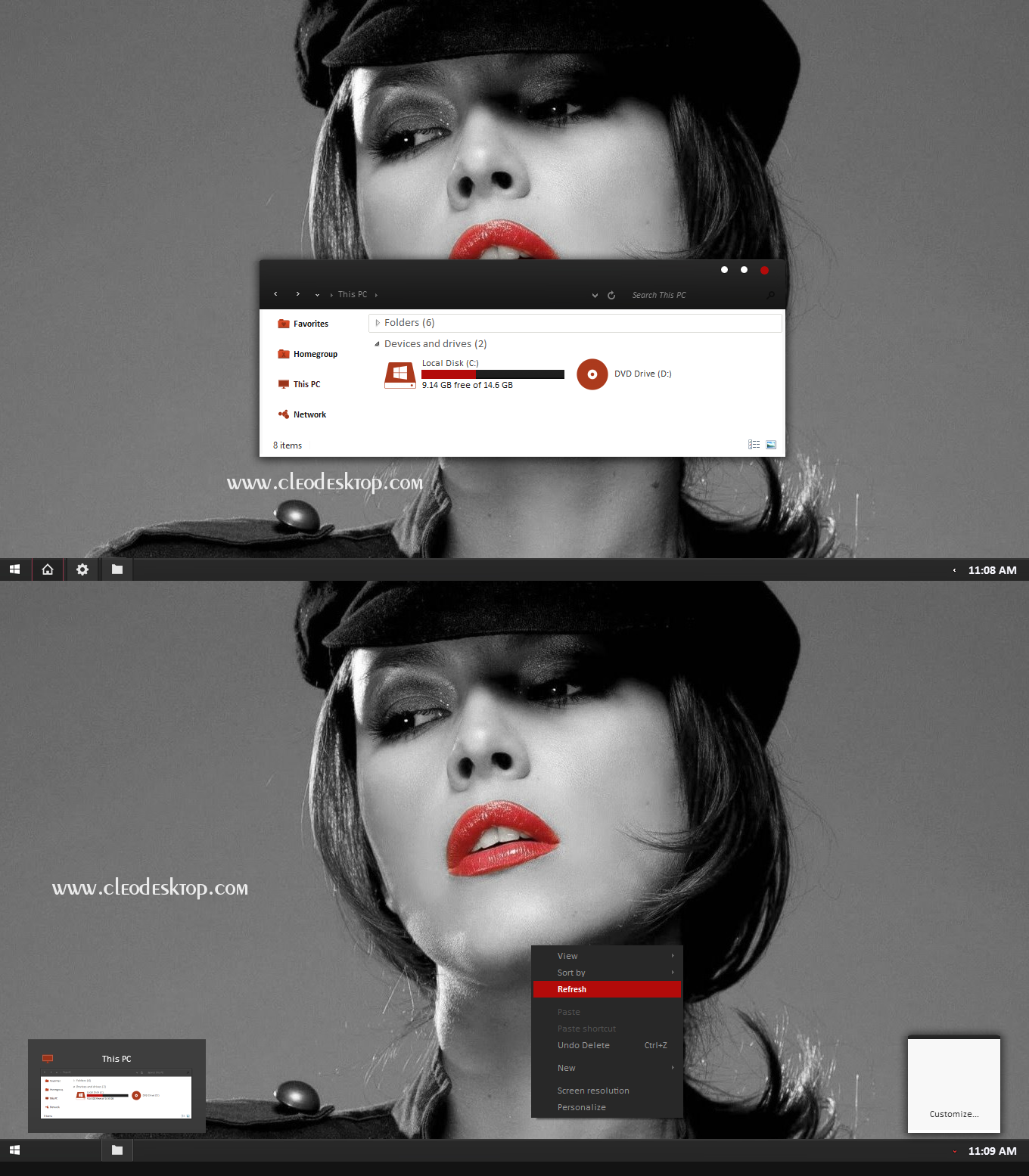 Black Red-X Theme For Windows 8.1