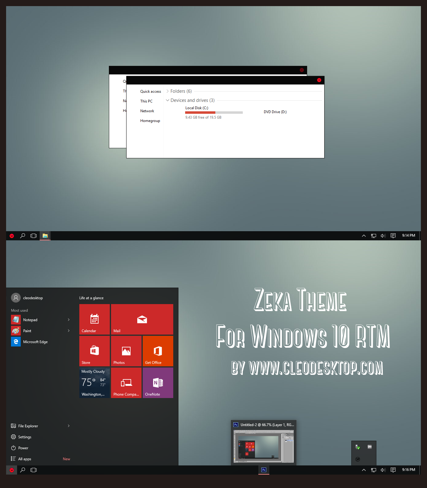 Zeka Theme For Windows 10 RTM