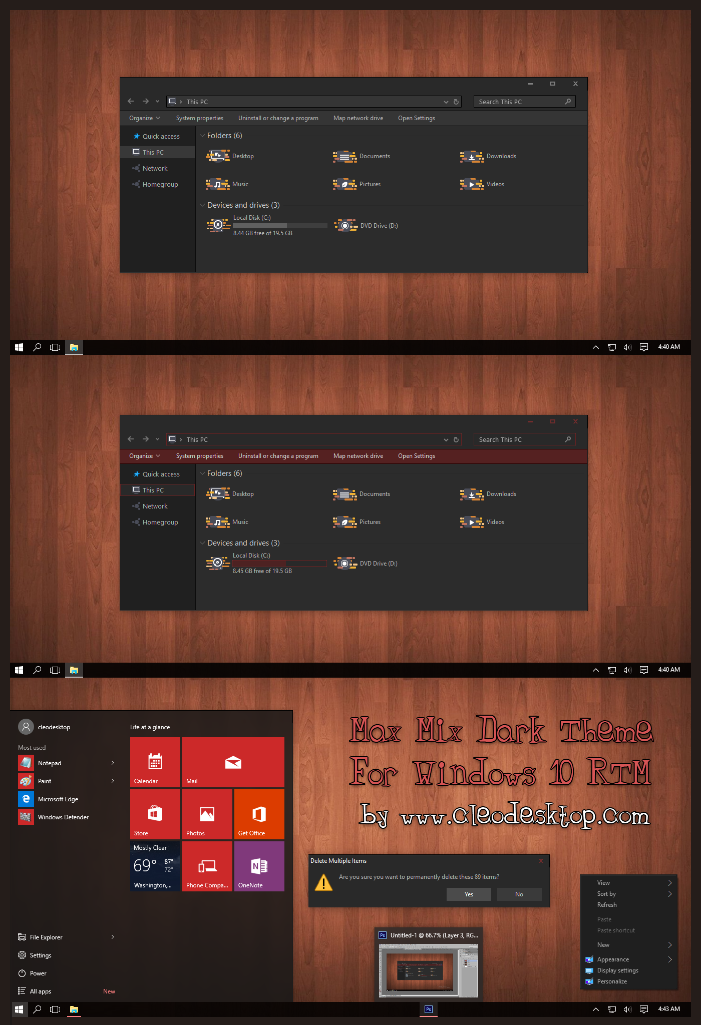 Max Mix Dark Theme For Windows 10 RTM
