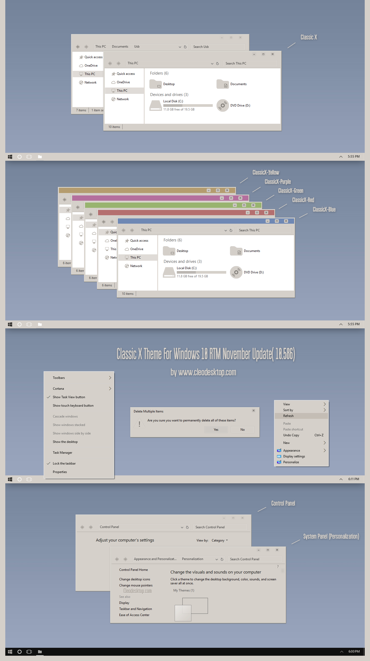 Classic X Theme For Windows10  November Update