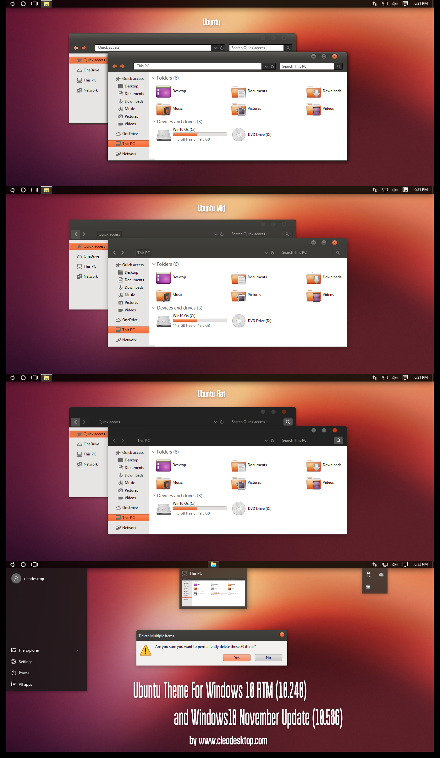 Ubuntu Theme Win10 Build 10586 Updated1