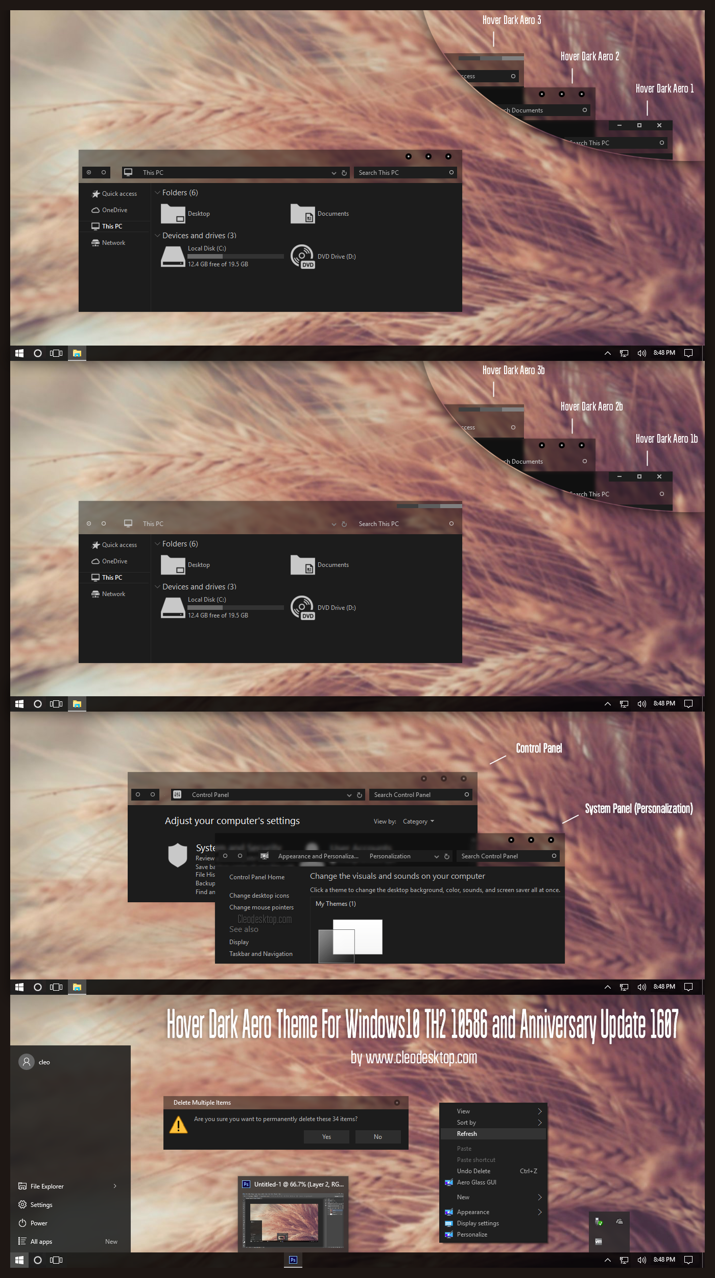 Hover Dark Aero Theme Win10 Anniversary Update3