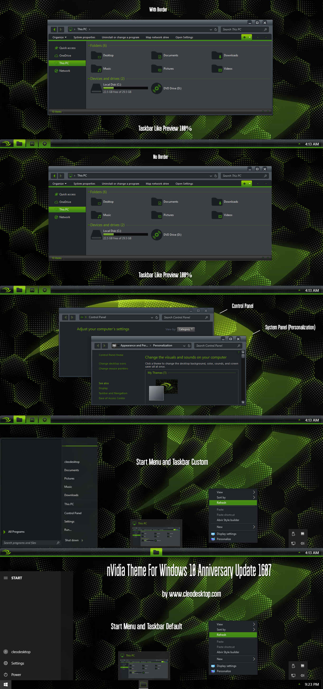 nVidia Theme Win10 Anniversary Update