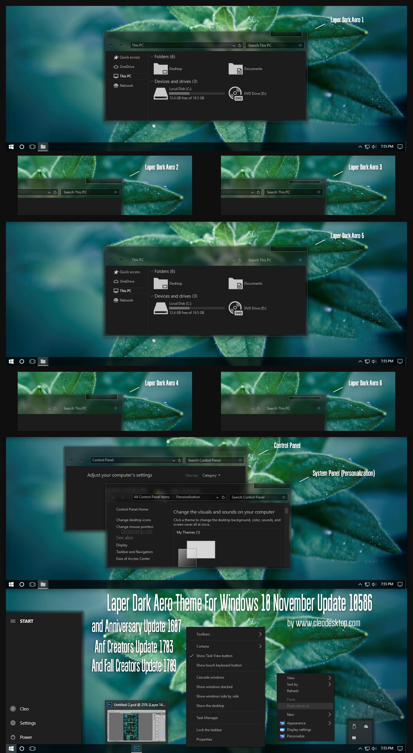 Laper Dark Aero Theme Win10 Fall Creators