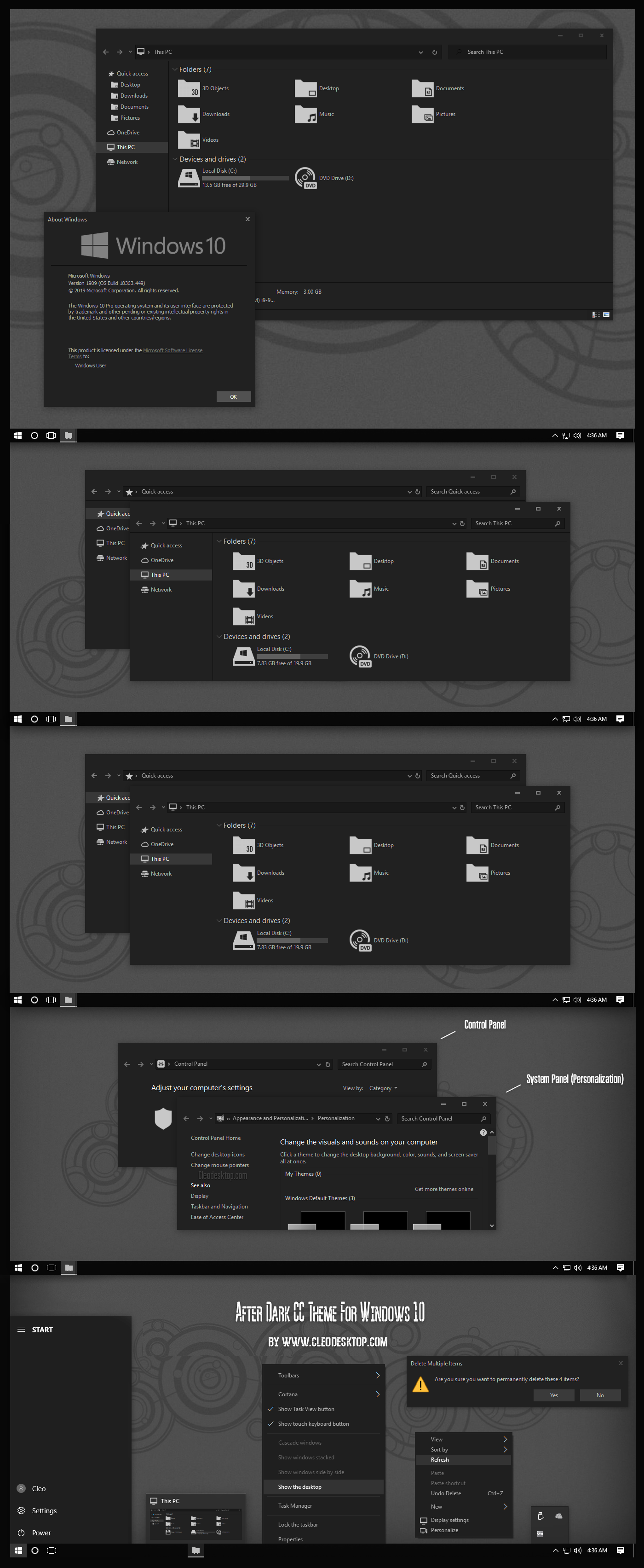 After Dark CC Theme Win10 1909