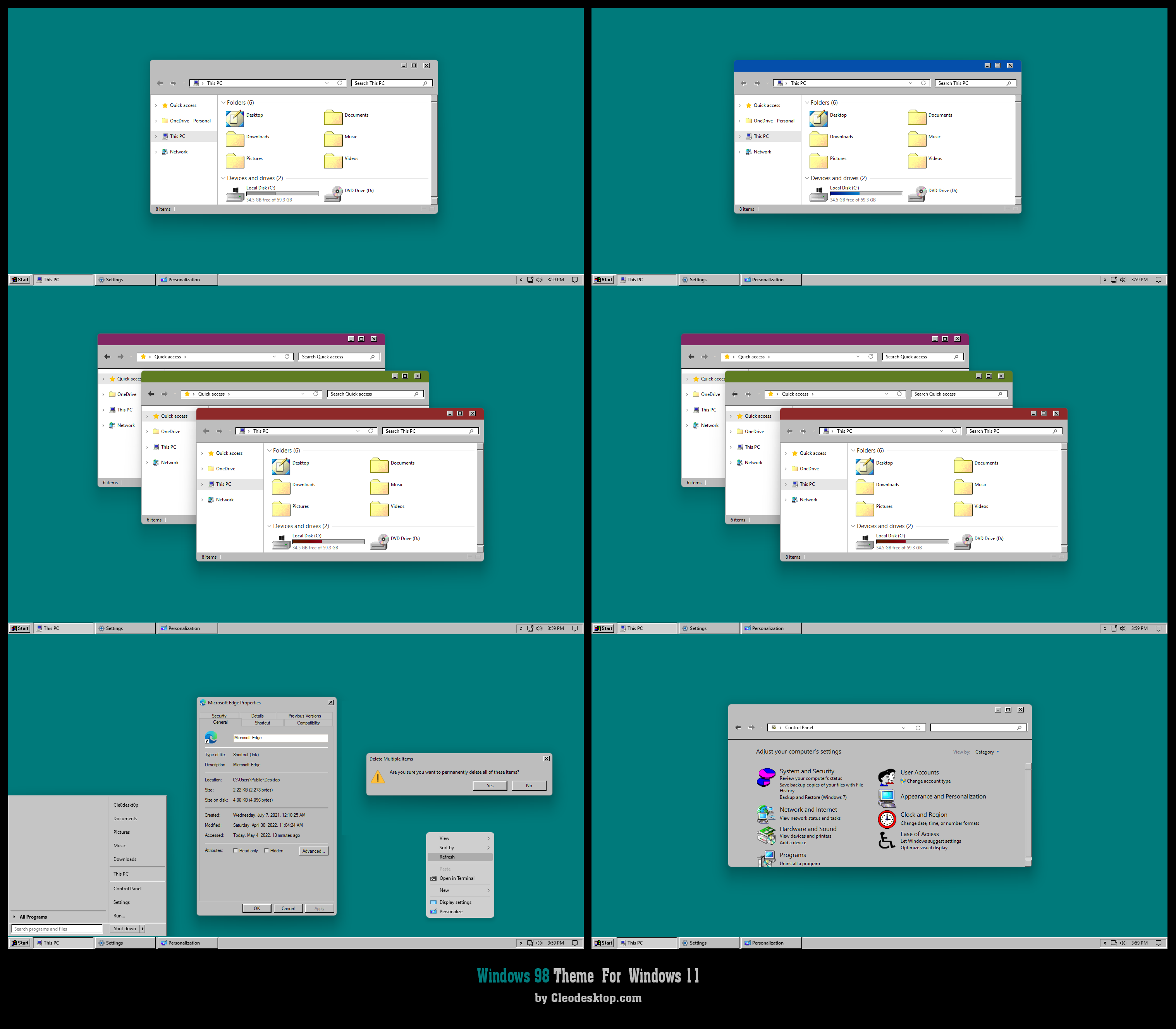 Windows 98 Theme For Windows 11 by Cleodesktop on DeviantArt