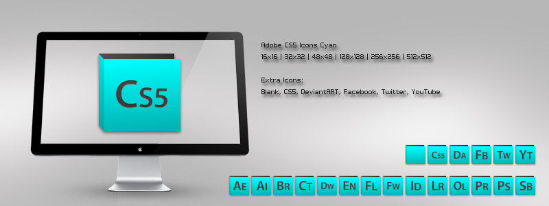 Adobe CS5 Icons Cyan by m-trax on DeviantArt