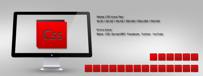 Adobe CS5 Icons Red