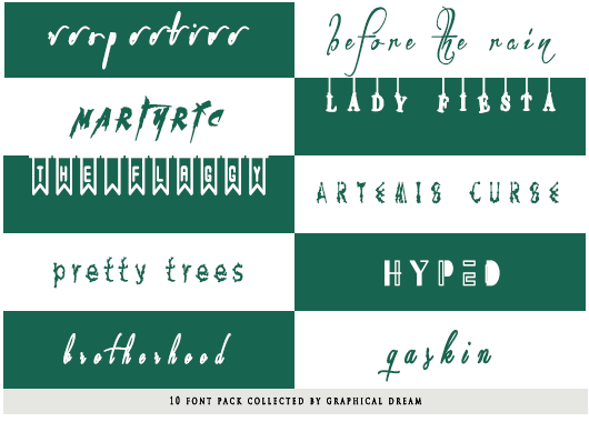 10 Font Pack Collected By Graphical Dream Kopia