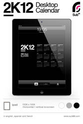 iPad 2K12 Desktop Calendar