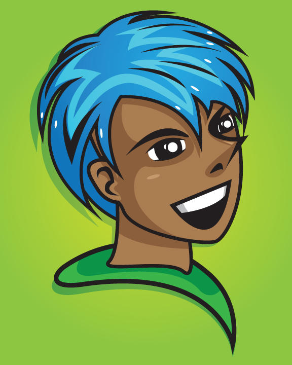 blue haired boy by joshwic on DeviantArt