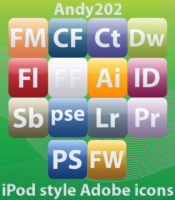 iPod style Adobe icons