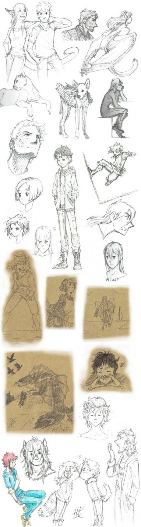 Traditional Sketch Dump 2 by Aloe-Illustromic on DeviantArt