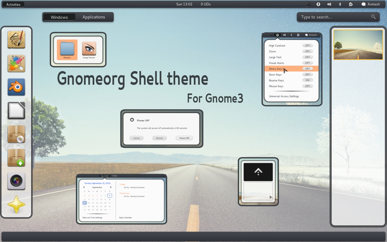 gnomeorg shell theme by justviper