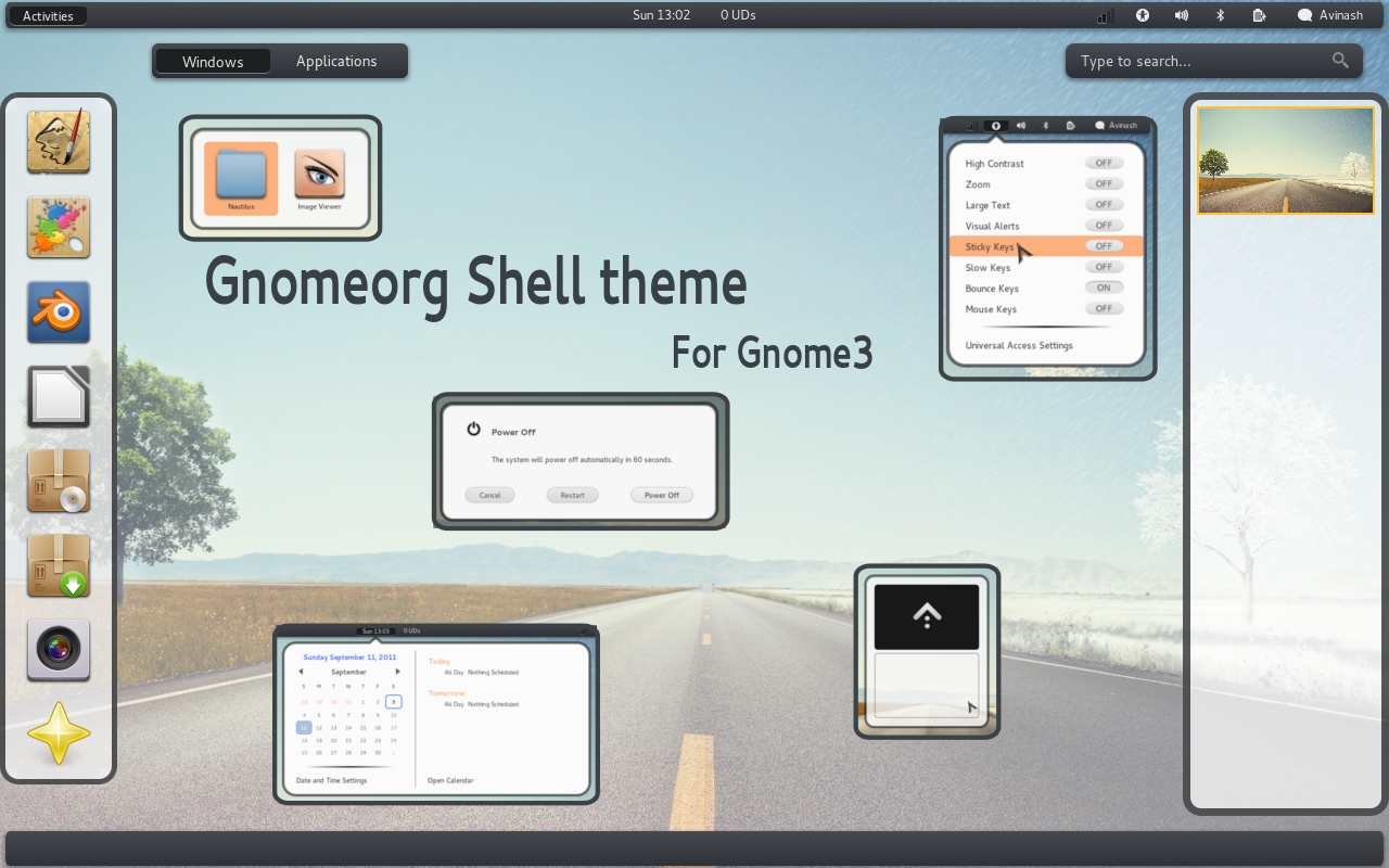 gnomeorg shell theme