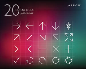 Arrow Outline Icons Set