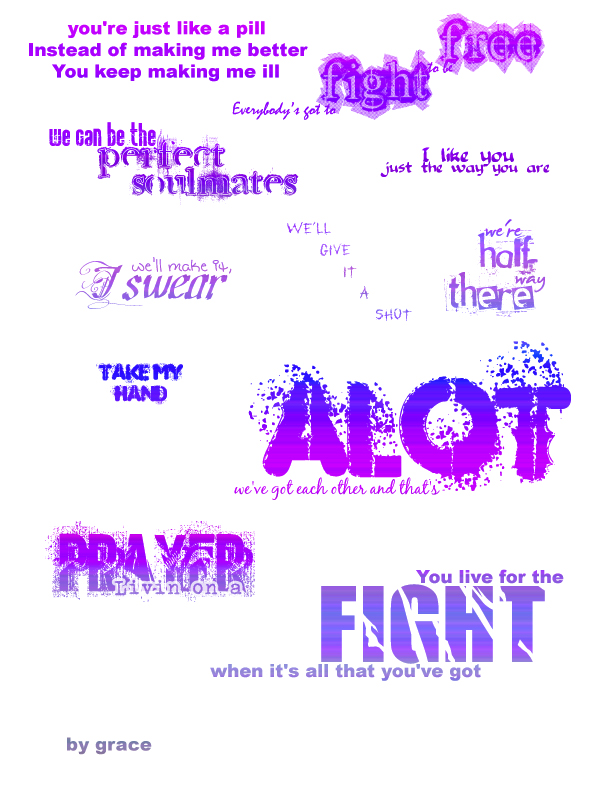 Random Lyric brushes