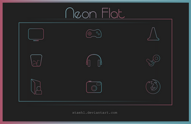 Neon Flat Icon Pack